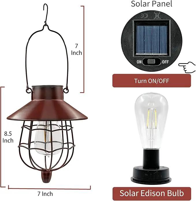 Solar Hanging Lantern Outdoor Waterproof Solar Lanterns Hanging Lights for Outside with Bright Warm White Light for Garden Patio Yard Pathway 2 Pack(Red) by GreenHaven Gardens