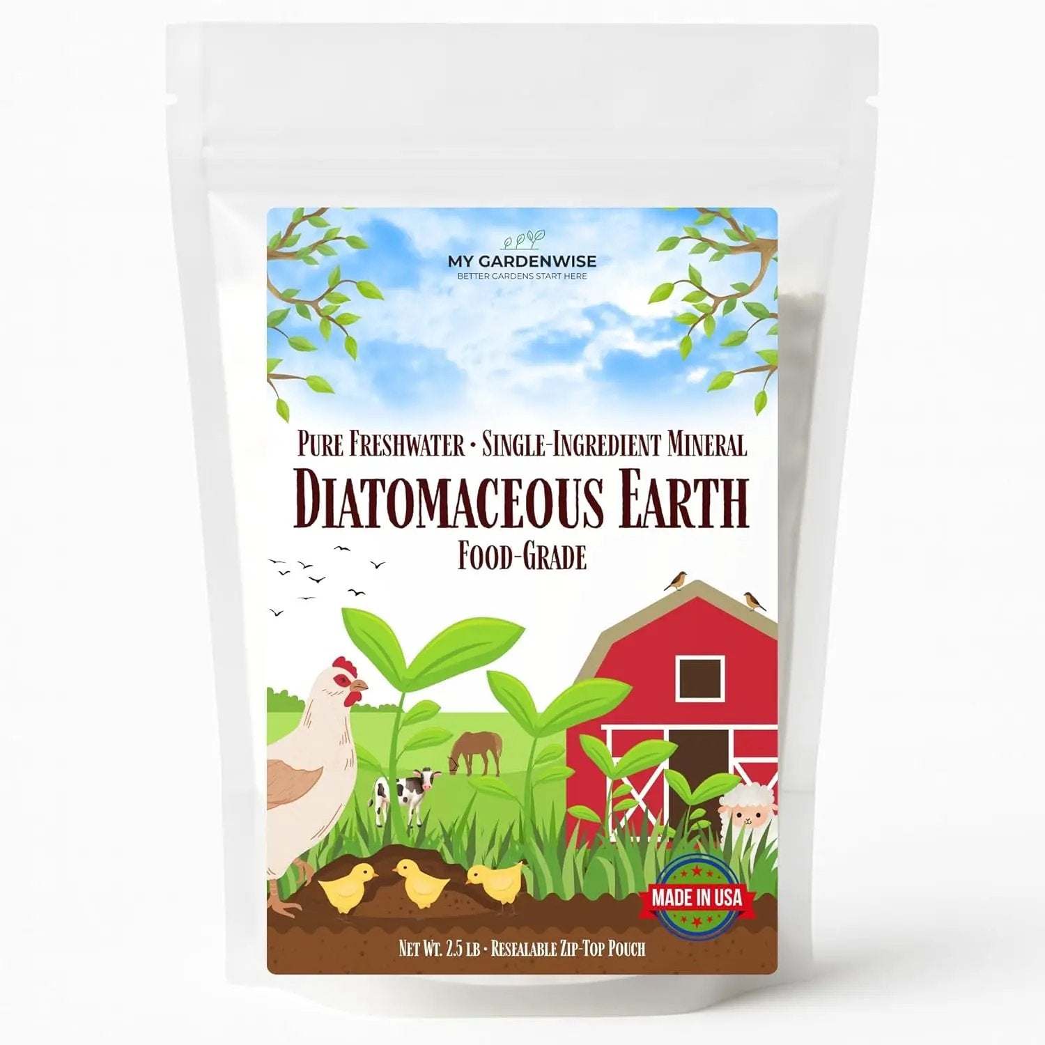 Diatomaceous Earth Food Grade – Diatomaceous Earth (DE) Powder – Pets & Plants Safe – Made in USA (2.5 lb) by GreenHaven Gardens