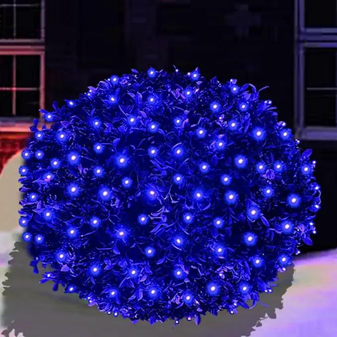 HISHINY LED Blue Christmas Net Lights Outdoor Christmas Decorations 5ftx5ft 100LED Green Wire,Connectable Outdoor Indoor Yard Mesh Shrub Net Lights String for Halloween Chritmas Party,Tree,Bush(Blue) by GreenHaven Gardens
