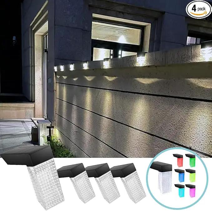 [4-Pack] Outdoor Solar Lights, Waterproof Induction Stair Step Lights, IP65 Waterproof, Automatically Light up at Dark, Suitable for Stairs, Garden Fences, Flower Bed Decorations and terraces by GreenHaven Gardens