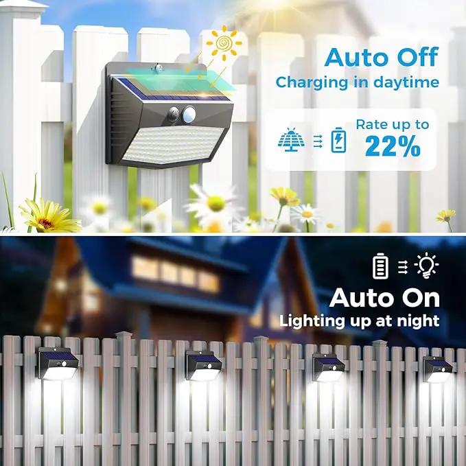 [ 16 Packs] Solar Motion Sensor Lights Outdoor, Solar Fence Lights with 3 Lighting Modes, Solar Powered Security Lights Waterproof for Outside Yard Wall Garden Backyard Deck Step Garage by GreenHaven Gardens