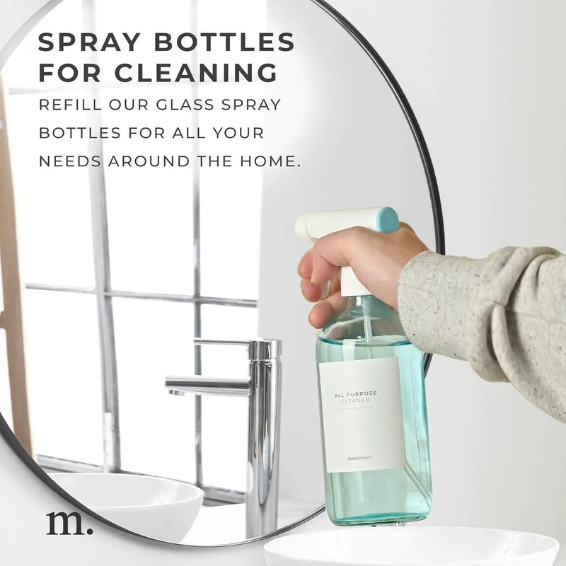 MaisoNovo Spray Bottle for Plants - 16.9 fl oz Blue x 2 with 16 Labels by GreenHaven Gardens