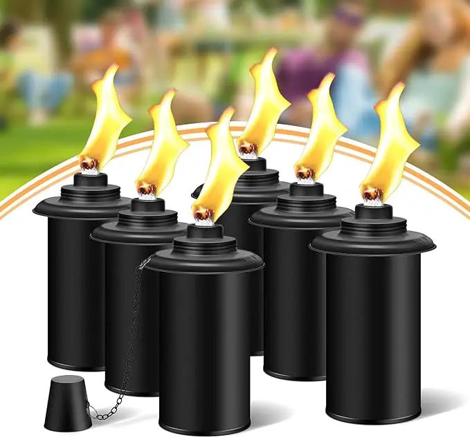 6 Pack Torch Canisters,16oz Replacement Torch Refillable Canisters with Wicks,Caps, Outdoor Citronella Fuel Torch Canister for Luau Party, DIY Garden Decor. by GreenHaven Gardens