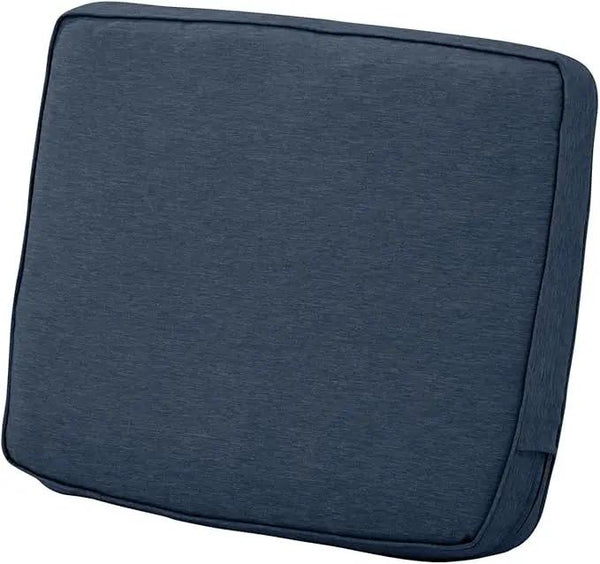 Classic Accessories Montlake Water-Resistant 23 x 20 x 4 Inch Patio Lounge Back Cushion, Heather Indigo Blue, Outdoor Loveseat Cushions
