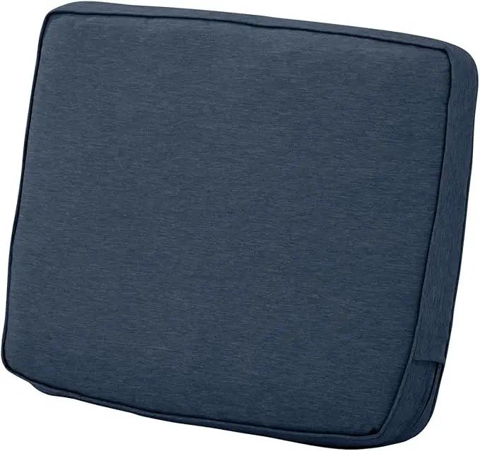Classic Accessories Montlake Water-Resistant 23 x 20 x 4 Inch Patio Lounge Back Cushion, Heather Indigo Blue, Outdoor Loveseat Cushions by GreenHaven Gardens