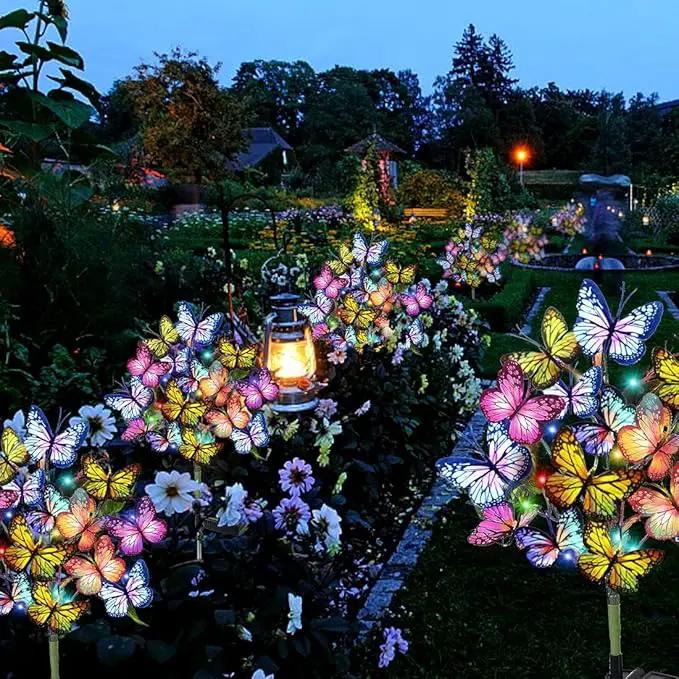 Solar Garden Lights Outdoor Waterproof Decorative Solar Lights Outdoor 8 Pack with 176 LED 136 Butterfly Flower Garden Decor Yard Decorations Patio Lawn, Gifts for Mother's Day Mom Women by GreenHaven Gardens