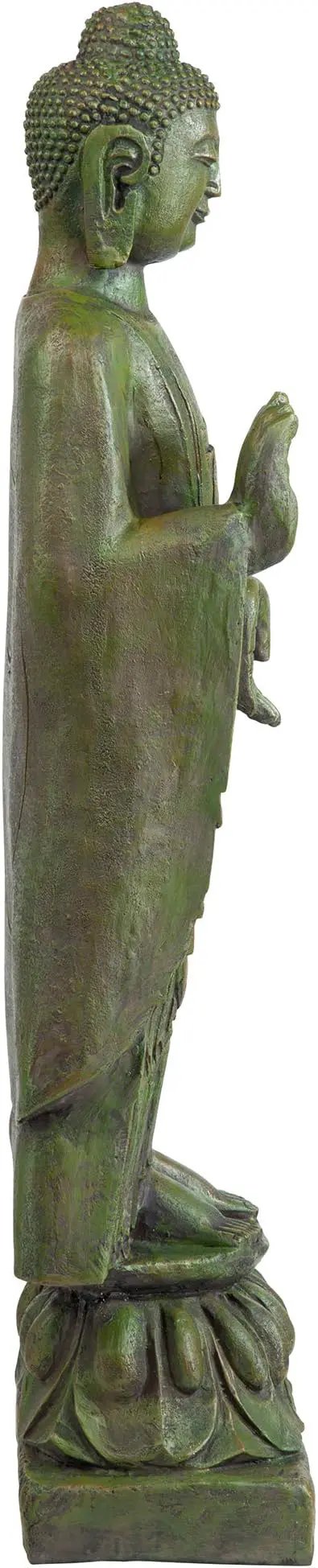 Design Toscano Enlightened One Asian Decor Indoor/Outdoor Garden Statue, 12 inches Wide, 40 inches Tall, Cast Stone Resin, Green Bronze Finish by GreenHaven Gardens