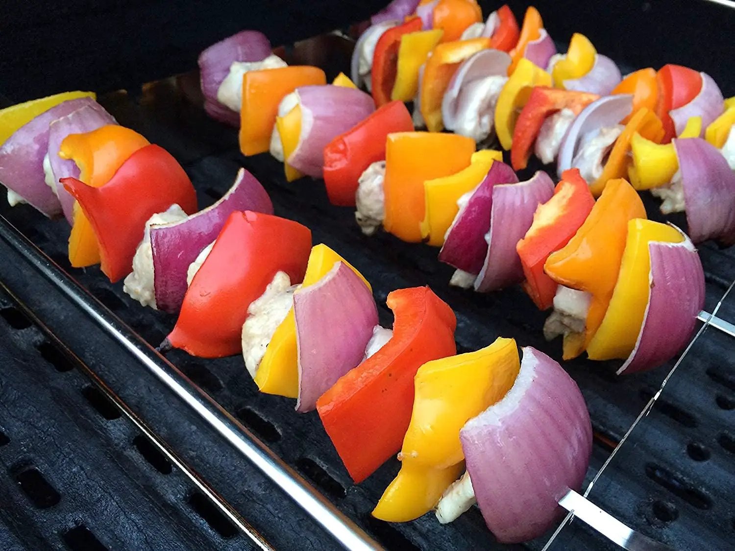 Metal Skewer for Grilling,Kabob Skewer,Flat BBQ Barbecue Skewer,Grilling Skewers Set,Reusable BBQ (15" skewers(16 pack)) by GreenHaven Gardens