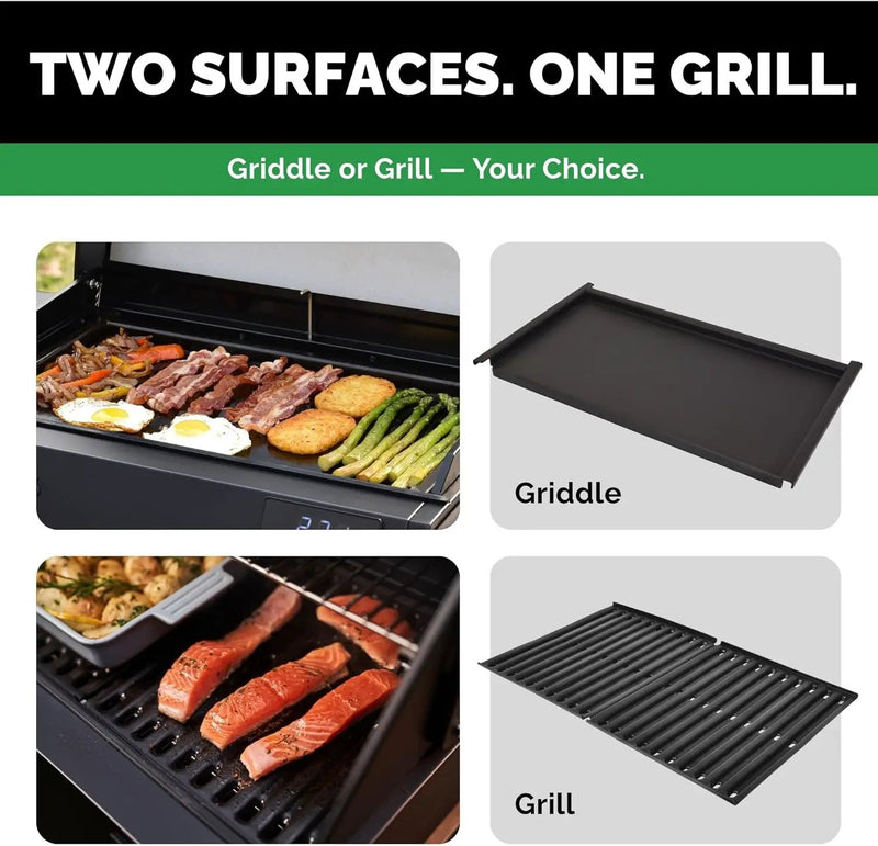 Turbo E Outdoor Electric Grill by PLUGNGRILL - High-Power 1700W Infrared Grill Technology - 24-Inch Smart BBQ Grill with Probe & Digital Display for Precise Cooking & Searing (Turbo E Griddle Set) by GreenHaven Gardens