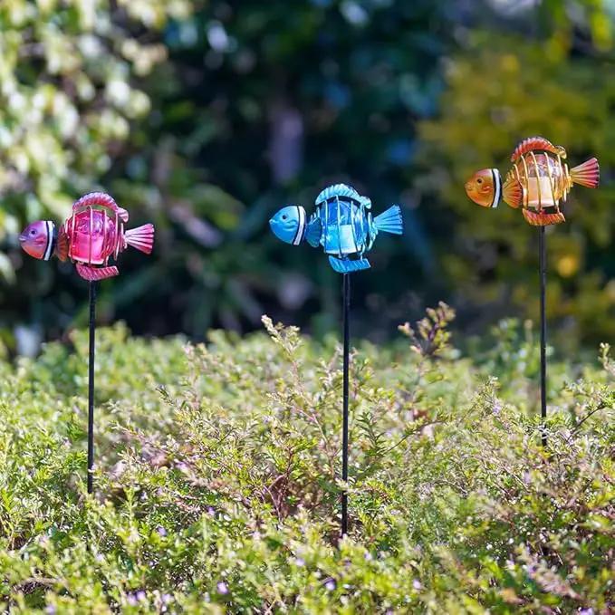 Garden Solar Lights,21.3''H 3Pack Clownfish Outdoor Figurine Lights,Waterproof Garden Decor with Led Lights, Decorative Garden Stake for,Yard,Patio,Lawn by GreenHaven Gardens