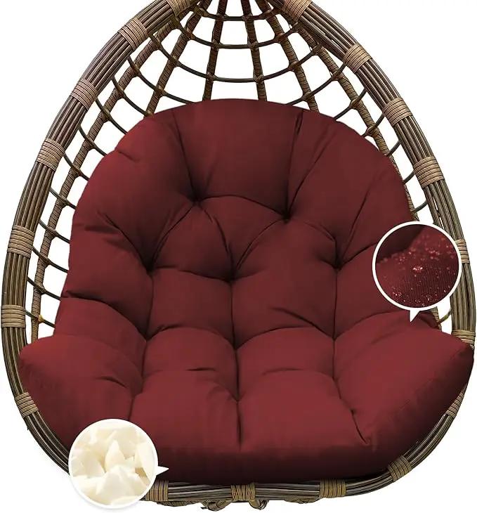Egg Chair Cushion Replacement, Waterproof Outdoor Hanging Egg Chair Cushion Hammock Swing Chairs Cushions Pads, U-Shaped Thickened Cushions for Hanging Eggs Chairs, 47x33x7 Inches (Red) by GreenHaven Gardens