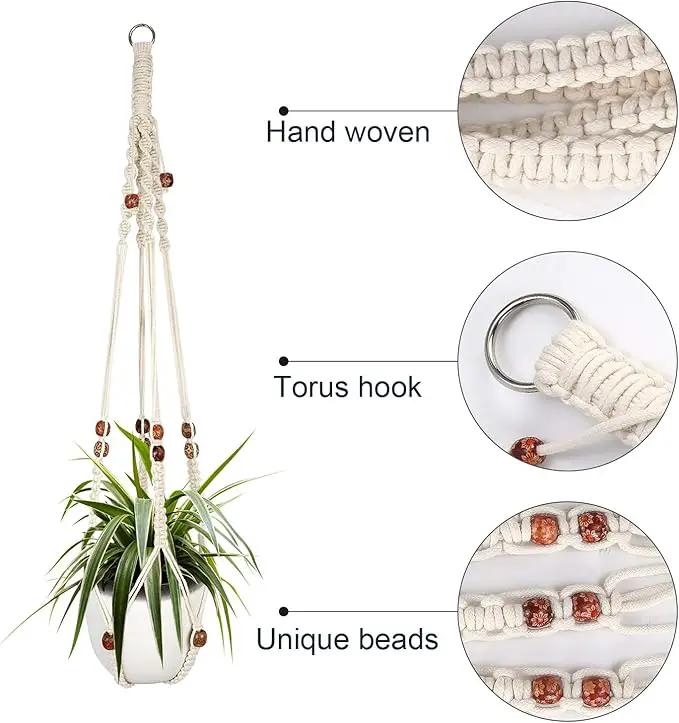 Augshy Macrame Plant Hanger, 2 Packs Plant Hangers, Hanging Planter for Indoor Plants Decorative Macrame Pot Hanger for Home Decor by GreenHaven Gardens