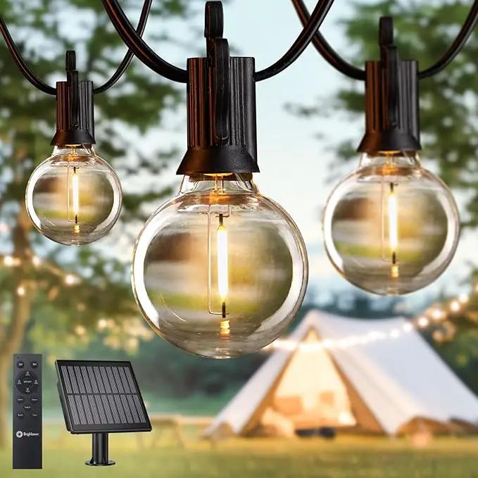Brightown Solar String Lights Outdoor Waterproof with Remote Cable Ties and Hooks, 38FT Patio Lights with 15 LED Shatterproof Bulbs, 3 Light Modes, Dimmable Hanging Lights for Backyard Party Decor by GreenHaven Gardens