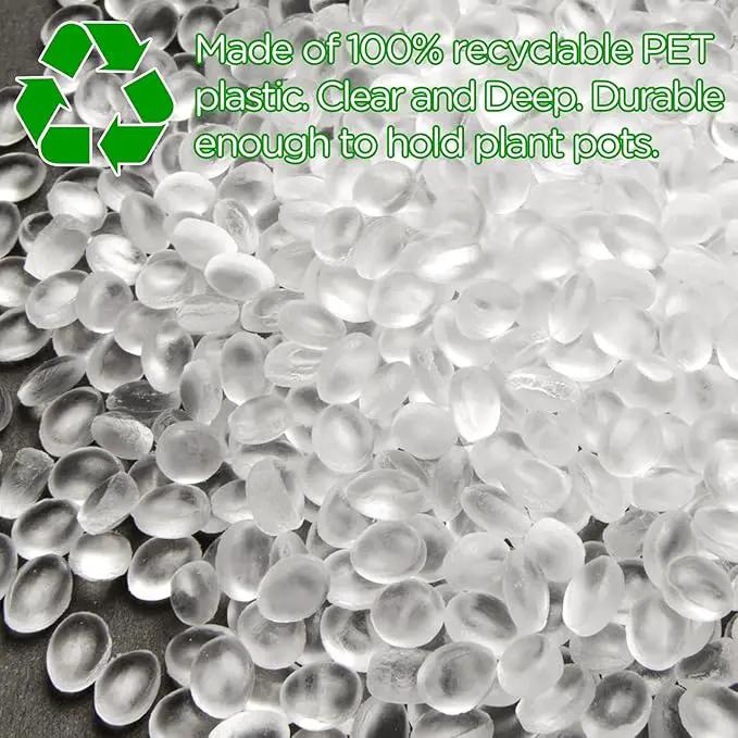 Hoolerry Plastic Plant Saucer Clear Deep Drip Tray Thickened Clear Plant Saucers Trays for Pots Deep Drip Trays for Home Garden Indoor and Outdoor Potted(15 Pcs,8, 10, 12 Inch) by GreenHaven Gardens