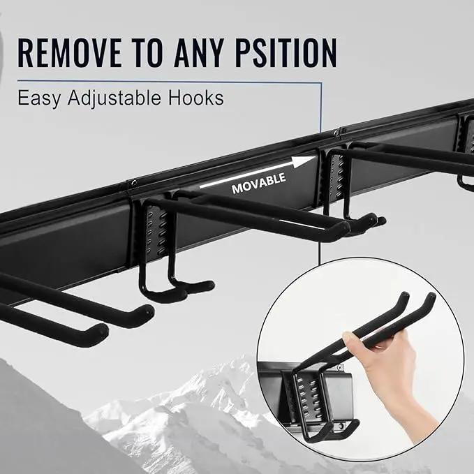 Wall Mount Tool Storage Rack, Heavy Duty Garage Storage Tool Organizer, Garden Tool Wall Hooks and Hangers, Hold Up to 350lbs Black by GreenHaven Gardens