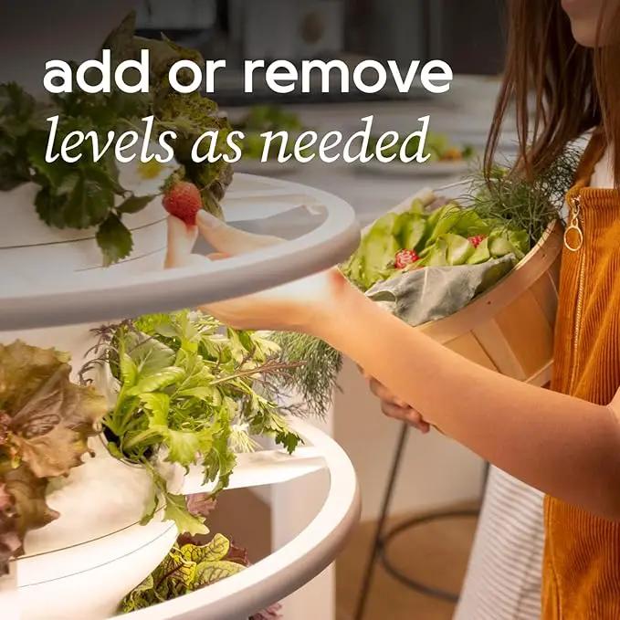 Farmstand Starter Kit with Glow Rings and 36 Seedling Credits | Large Hydroponic Growing System Kit | Vertical Garden Planter Tower | 6ft 7in Tall by GreenHaven Gardens