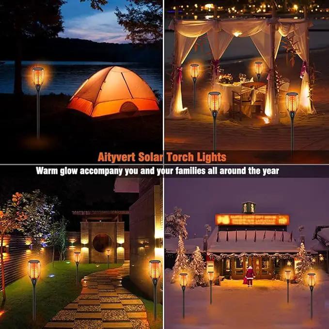 Aityvert Upgraded Larger Solar Torch Lights, Waterproof Outdoor Dancing Flames Lights, Flickering Flames Garden Lights, Landscape Decoration Pathway Patio Lights 43" 96 LED (1 Pack) by GreenHaven Gardens