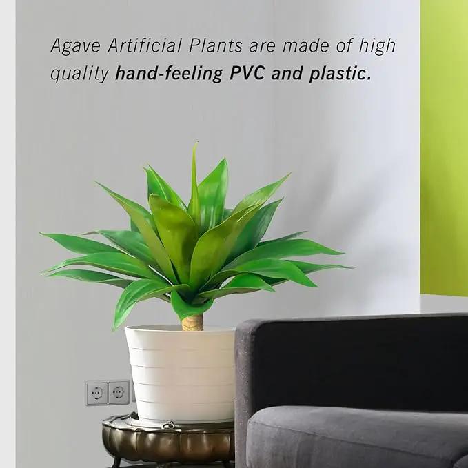 Artificial Agave Plants,Large UV Resistant Fake Agave Planters for Indoor and Outdoor Decorating Plantas Artificiales Decorativas Grandes(2Pack, 28") by GreenHaven Gardens