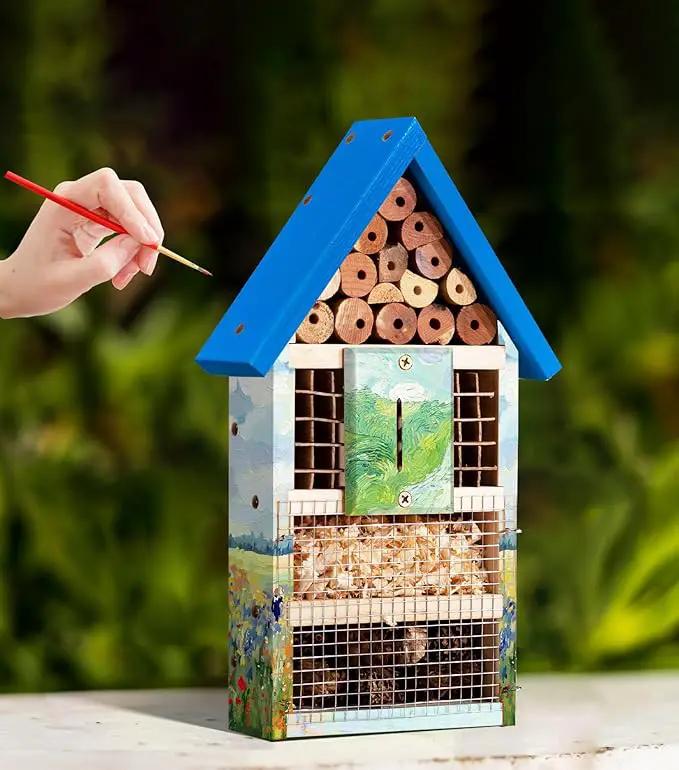 2 PK Large Cedar Wood Insect House Kit for DIY Project Backyard Insect House, Bee House, Nesting Habitat Shelters, Garden Shelter for Bees, Butterflies, Bugs by GreenHaven Gardens