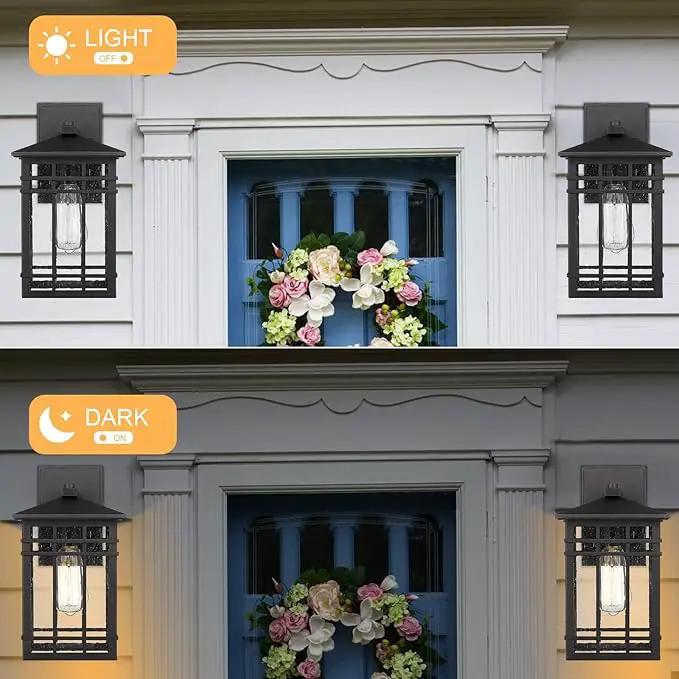Outdoor Wall Lantern, Exterior Light Fixture, Waterproof Outdoor Wall Lighting Fixture Outside with Seeded Glass for Porch, Garage, Patio, Hallway, Entryway, 2 Pack by GreenHaven Gardens
