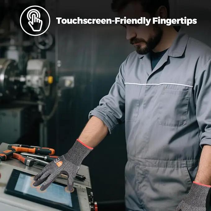 Donfri 3 Pairs A9 Cut Resistant Work Gloves for Men - Steel + HPPE Hybrid Safety Gloves for Men, ANSI Cut Level 9 Protection Flexible for Metal Glass Wood Construction Fishing by GreenHaven Gardens