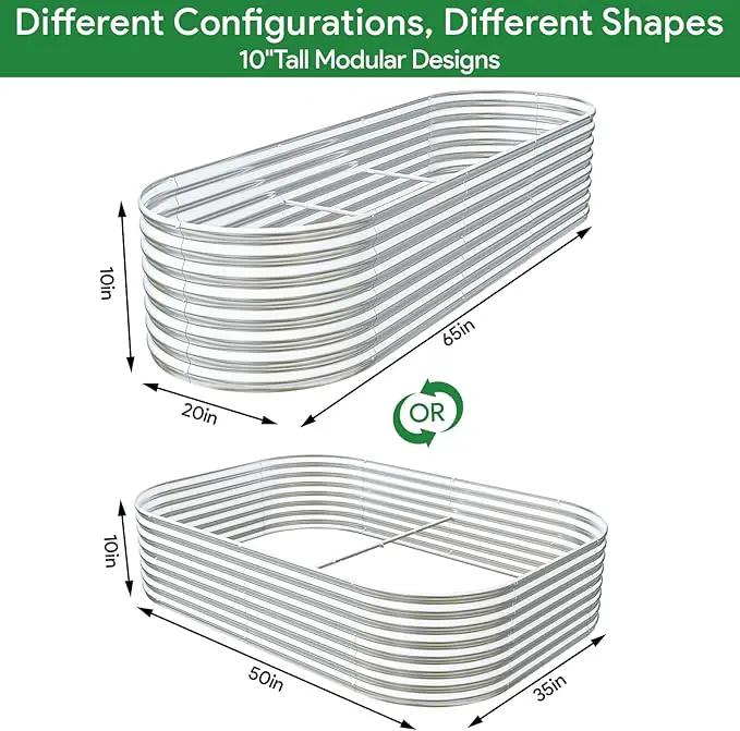 BTDVR 2PCS Galvanized Raised Garden Bed Outdoor, Metal Raised Beds for Vegetables, Above Ground Garden Box for Flower, Steel Garden Bed for Gardening - 65x20 inch by GreenHaven Gardens
