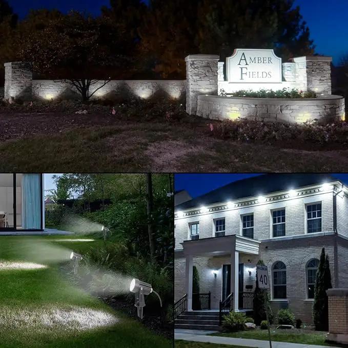T-SUNUS Solar Spot Lights Outdoor IP65 Waterproof White 6000K 2-in-1 Landscape Spotlights, 9.8ft Cable Separate Panel Auto Dusk to Dawn Dimmable for Flag Yard Garden Patio Driveway Pathway Garage by GreenHaven Gardens