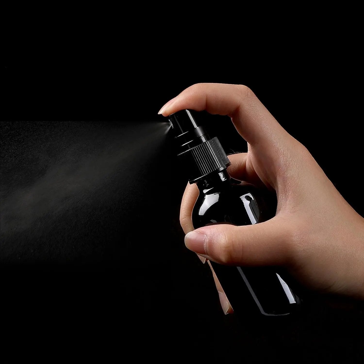 Black Glass Small Spray Bottle 2 oz 48 Packs,Fine Mist Sprayer Small Clear Bottles,Refillable Containers mini spray bottles for Cleaning Solutions and Skin Care (Black 48pcs) by GreenHaven Gardens