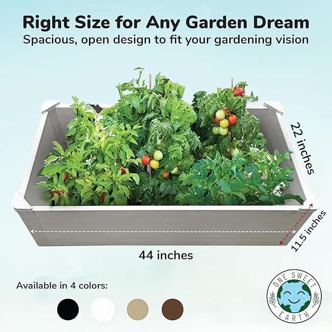 Raised Garden Bed - 2x4 ft Planter Box - White HDPE - No Tools Needed - DIY Kit for Urban Gardening, Flowers, Herbs & Vegetables - Made in The USA by GreenHaven Gardens