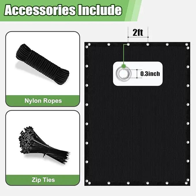 Outdoor 90% Sun Shade Cloth with Grommets, 12 X 24 FT Pergola Shade Cover for Garden Patio Carport Kennel Swimming Pool, Black (We Make Custom Size) by GreenHaven Gardens