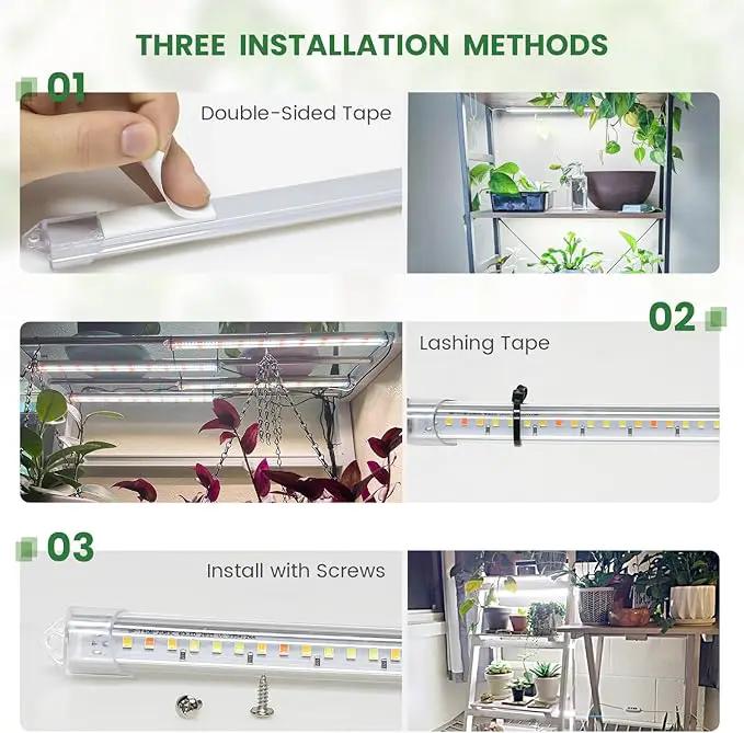 LED Grow Light Strip, 180 LEDs Grow Lights for Indoor Plants Full Spectrum 3000K/6000K/660nm Sunlike Plant Light for Indoor Growing with 3 Spectrum Modes, 16 Inches by GreenHaven Gardens