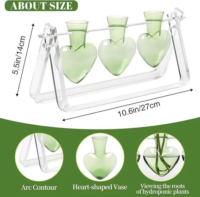 Plant Terrarium Propagation Stations with Wooden Stand Birthday Gifts for Women Plant Stand Indoor Office Home Decor by GreenHaven Gardens
