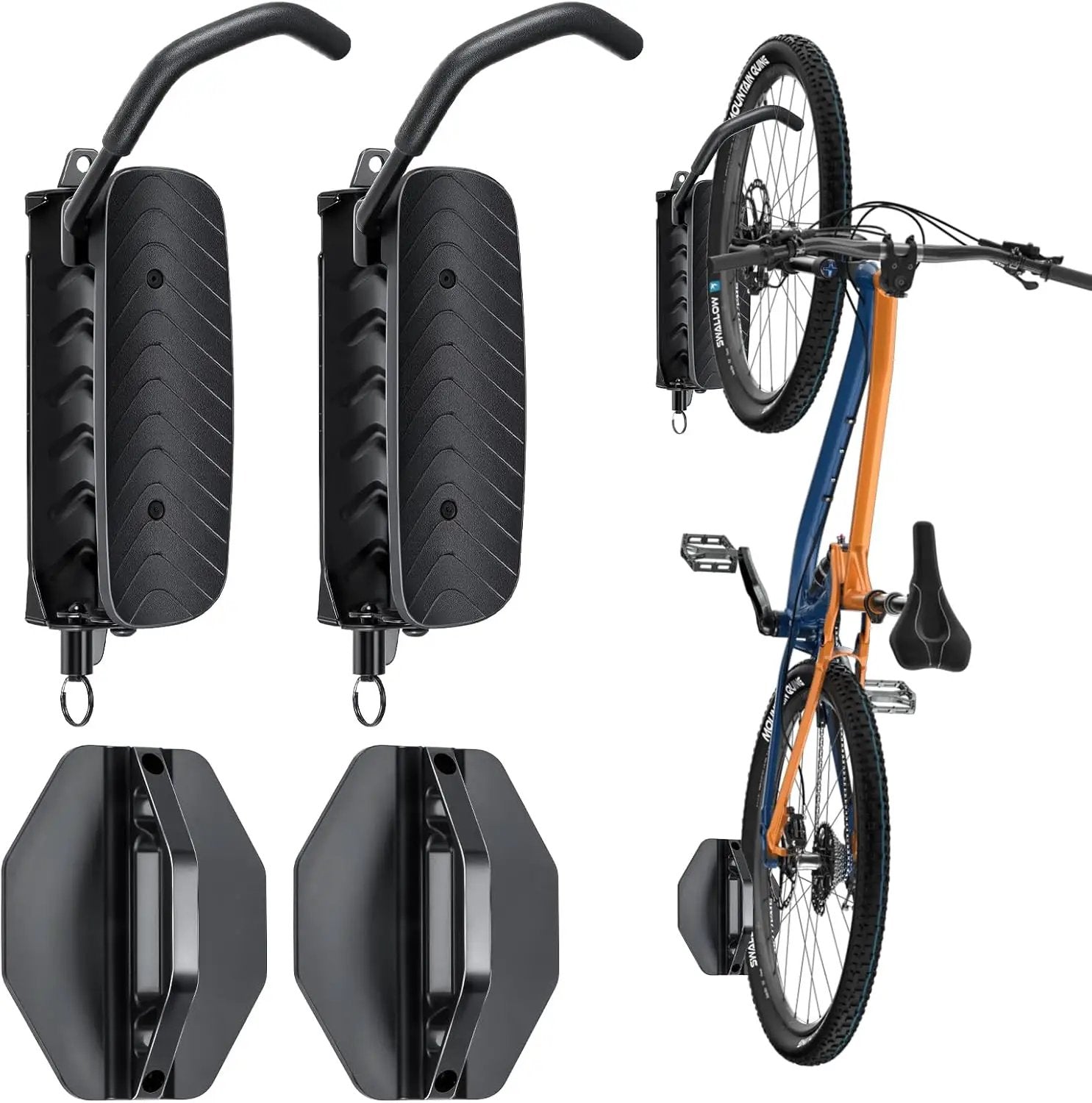 Bike Rack Garage,Bike Wall Mount, 150° Swivel & Space-Saving Vertical Bike Hangers for Storage, Sturdy Bike Stand Holds Up to 66lbs, Easy to Install, 2 Pack by GreenHaven Gardens