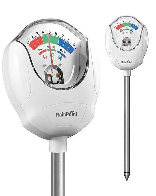 RAINPOINT Soil Moisture Meter for Plants - Accurate Plant Water Meter for Houseplants and Outdoor Plants,Gardening,Farming,No Batteries Needed(White by GreenHaven Gardens