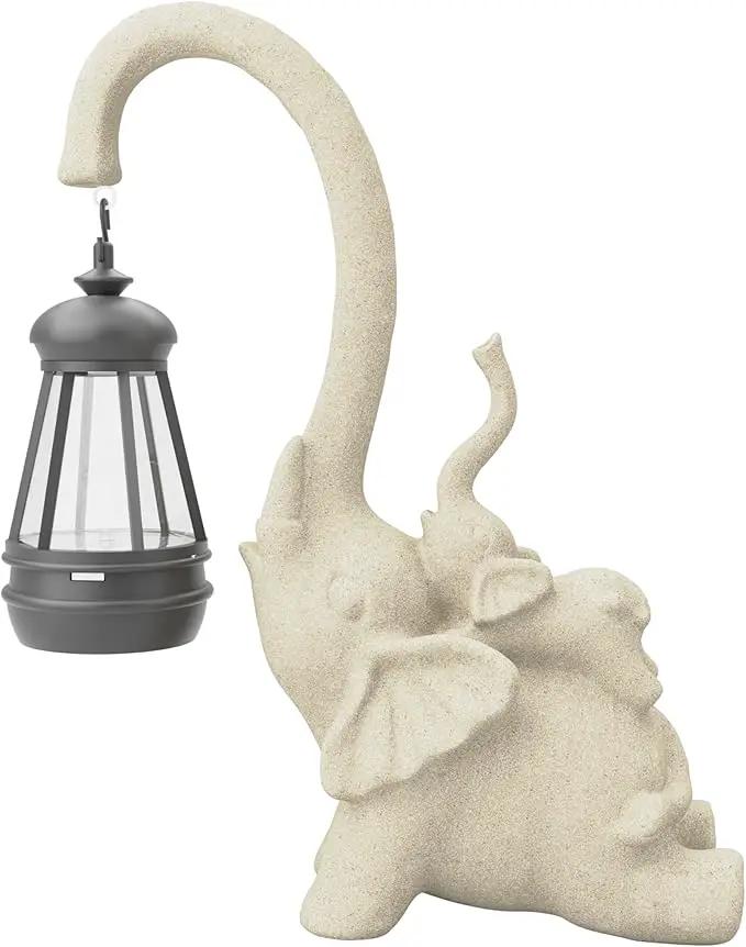 Solar Garden Statue 10 Inch Elephant Decor for Outside Yard Decoration Outdoor Unique Housewarming Gardening Birthday Gifts for Women Grandma by GreenHaven Gardens