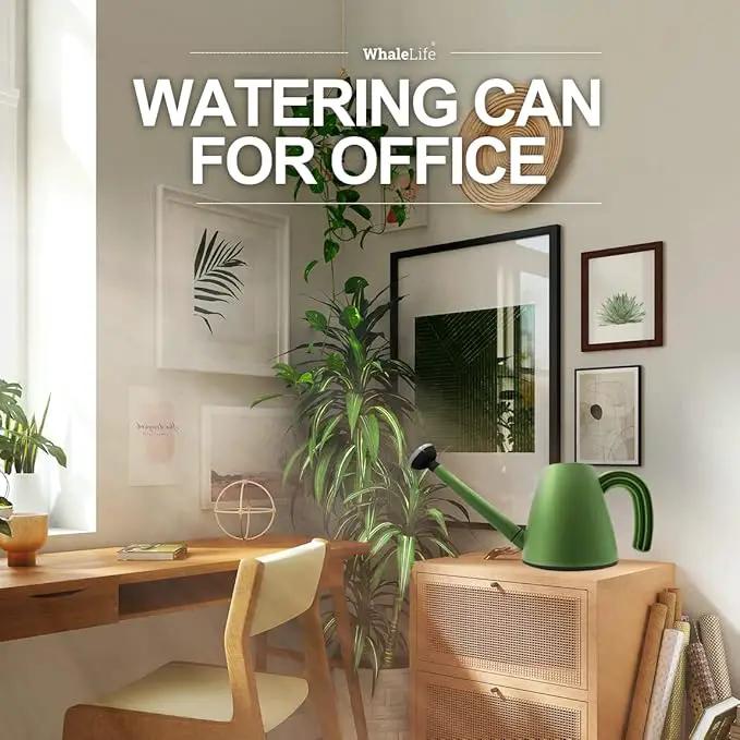 WhaleLife Indoor Watering Can for House Bonsai Plants (2.0L, Green) by GreenHaven Gardens
