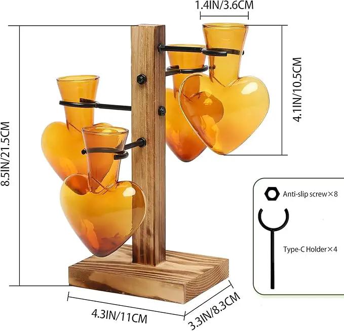 Plants Propagation Stations Plant Terrarium Kit Glass Planters for Indoor Plants House Plant Accessories Gift for Women - 4 Love Bulb Vase by GreenHaven Gardens
