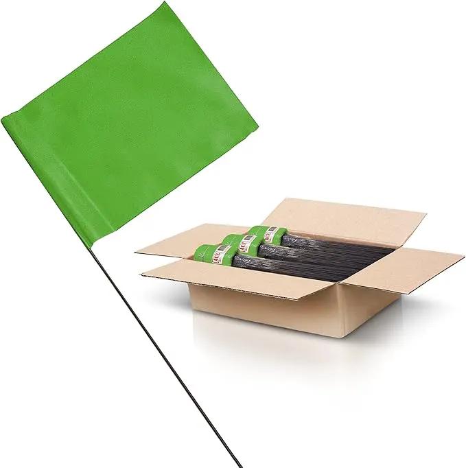 Green Marking Flags 1000 Pack - 4x5x15 Inch Green Flags for Yard - Markers For Lawn, Irrigation, Landscaping, Survey & Sprinkler Head Marking by GreenHaven Gardens