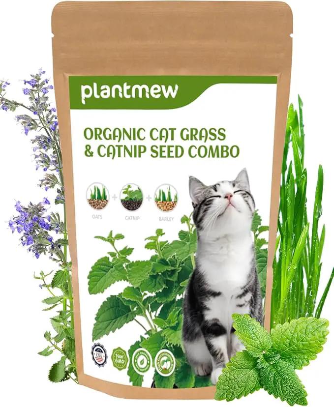 Organic Cat Grass & Catnip Seeds Kit – 3 Pack Oat & Barley Grass for Indoor Cats – Fast 7-Day Growth, High Germination, Hairball Control & Play – Pet-Safe Planting Set by GreenHaven Gardens