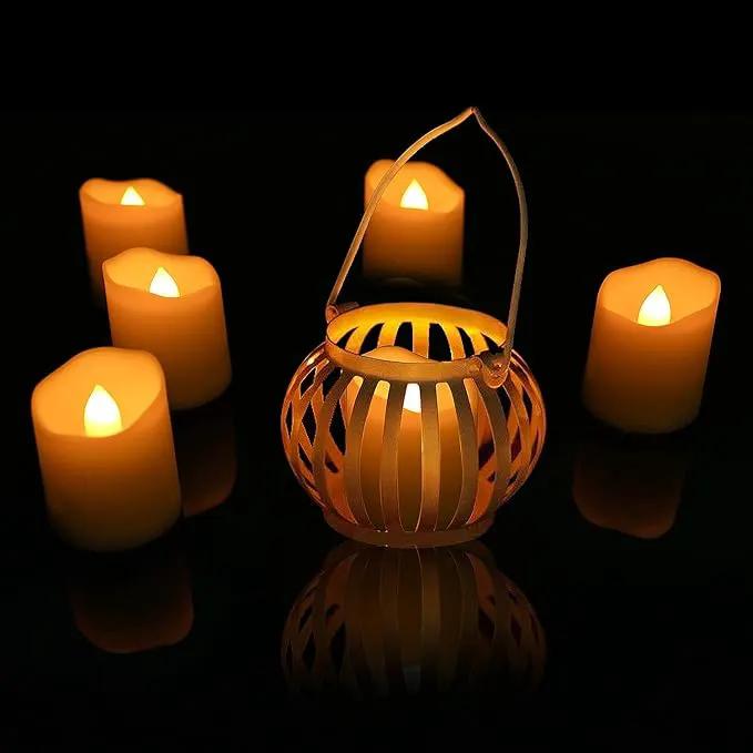 Rechargeable Tea Lights LED Flameless Christmas Candles, Set of 6 Electric Votive Tealights Flickering Candle with Remote Timer and Charging Holder for Home Centerpiece Party Holiday Decorations by GreenHaven Gardens