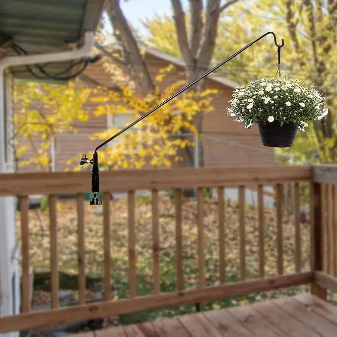 Ashman Deck Hook (1 Pack, 49-Inch Deck Hook), Double Forged Solid Metal Single Piece Rod, Ideal for Bird Feeders, Plant Hangers, Coconut Shell Hanging Baskets, and Lanterns. by GreenHaven Gardens