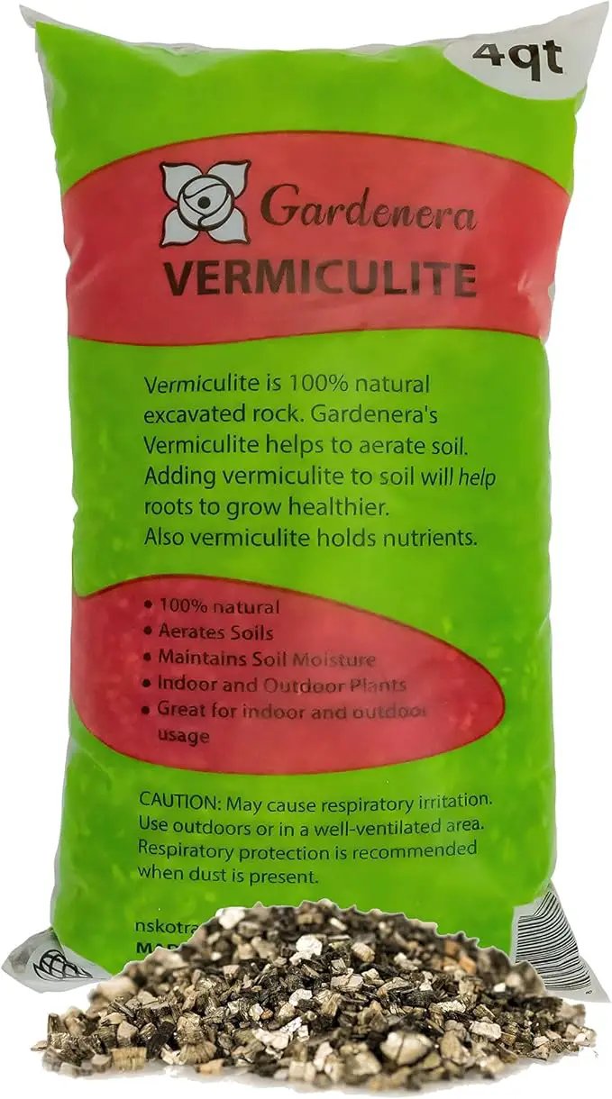 Horticultural Organic Vermiculite by GARDENERA - Medium Grade - Natural Soil Additive for Potted Plants, Orchids, Hydroponics, Terrariums (4 Quart) by GreenHaven Gardens
