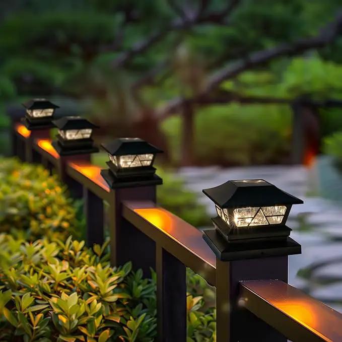 TW SHINE 8 Pack Solar Outdoor Fence Post Lights, 2 Modes Post Cap Lights Waterproof Warm White/Cool White for Yard, Garden, Porch, Patio Decor, for 4x4 5x5 6x6 Wood Posts by GreenHaven Gardens