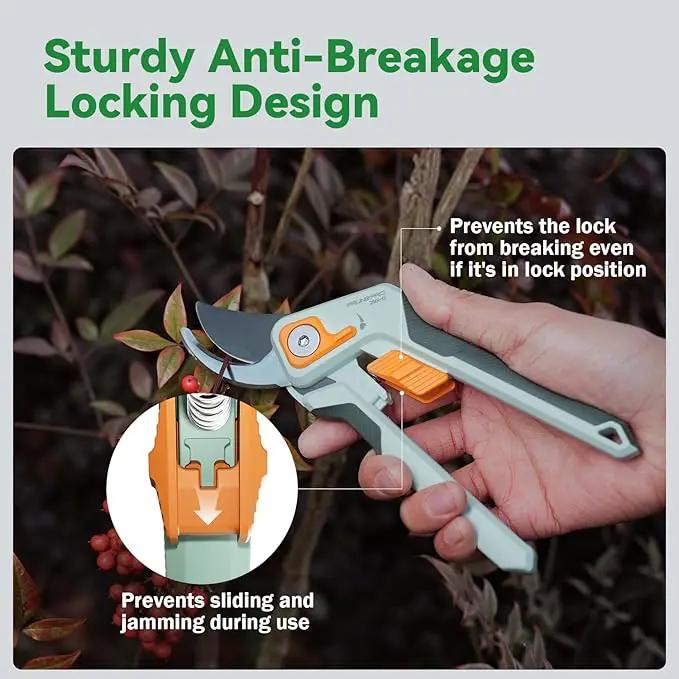 PrunePro 8" Professional Pruning Shears for Gardening Bypass Hand Pruner Stainless Steel Sharp Garden Scissors Plant Flower Rose Garden Clipper - 2 Pack by GreenHaven Gardens