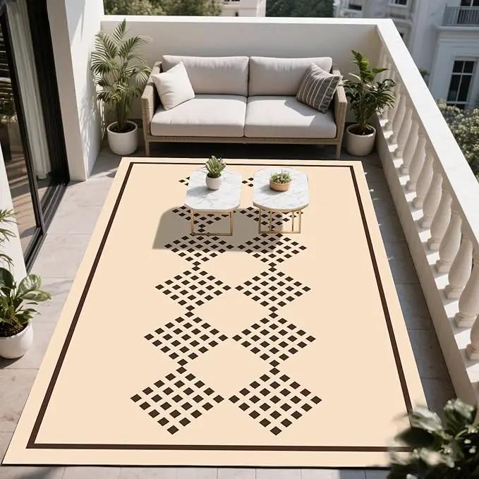 WILDROOTS 5x8 Feet Square String Plastic Outdoor Rug, Stain Resistant Waterproof Reversible Outdoor Patio Rug, Fade Resistant Camping Rug by GreenHaven Gardens