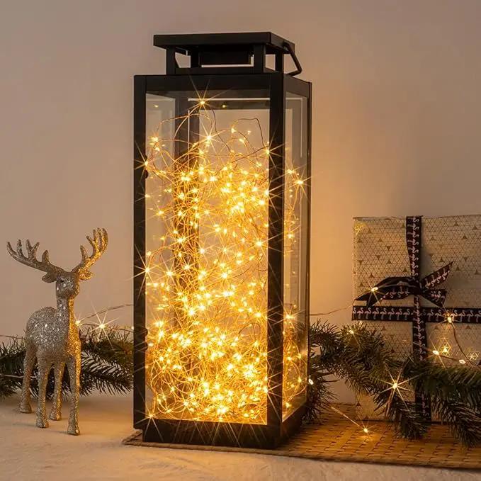 Solar String Lights Outdoor,100FT 300 LEDs Solar Fairy Lights,Waterproof Solar Light for Outside 8 Modes Button Controlled for Patio Gardens Backyard Tree Wedding Christmas,Warm White by GreenHaven Gardens