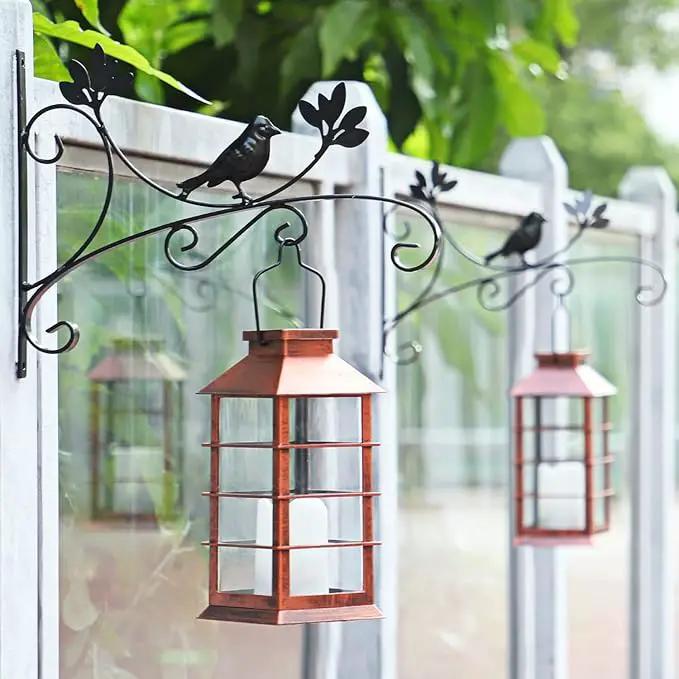 2 Pack Christmas Solar Lantern,Outdoor Garden Hanging Lantern-Waterproof LED Solar Lanterns Plastic Flickering Flameless Candle Mission Lights for Christmas Table, Outdoor, Party Decorative (Bronze) by GreenHaven Gardens