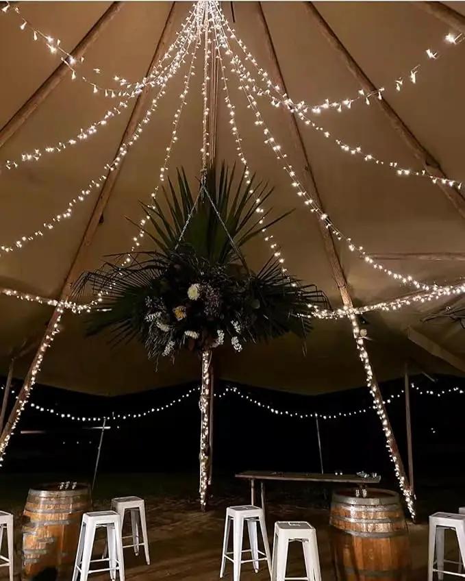 OZS 2Pack 164ft 400 LED String Lights Outdoor/Indoor, Extendable String Lights for Christmas Trees, Waterproof 8 Modes Green Wire Lights Holiday for Christmas Decorations (Cool White) by GreenHaven Gardens