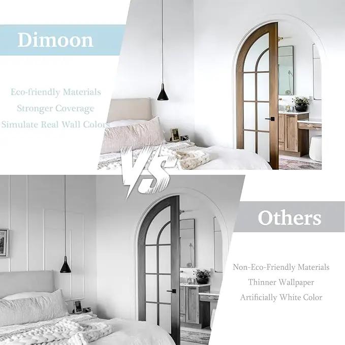 Dimoon 118''x17.7'' White Thicken Peel and Stick Wallpaper Contact Paper Modern Self Adhesive Wall Paper Removable Renter Friendly Textured Solid Color Vinyl Roll (118''x17.7'',White Thicken) by GreenHaven Gardens