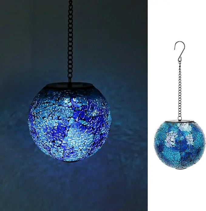 VCUTEKA Solar Lanterns Outdoor Waterproof - Hanging Solar Lights Garden LED Lanterns Mosaic Glass Design for Landscape Patio Yard Garden Pathway Decoration by GreenHaven Gardens